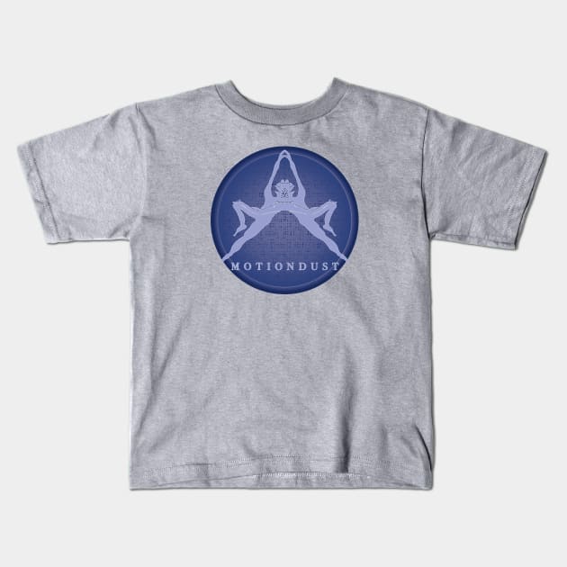Global Motiondust World, with orthogonal pattern  - Cool Blue Kids T-Shirt by Motiondust